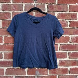 Eileen Fisher Women's $68 Organic Cotton Slub V-Neck Tee size XXS